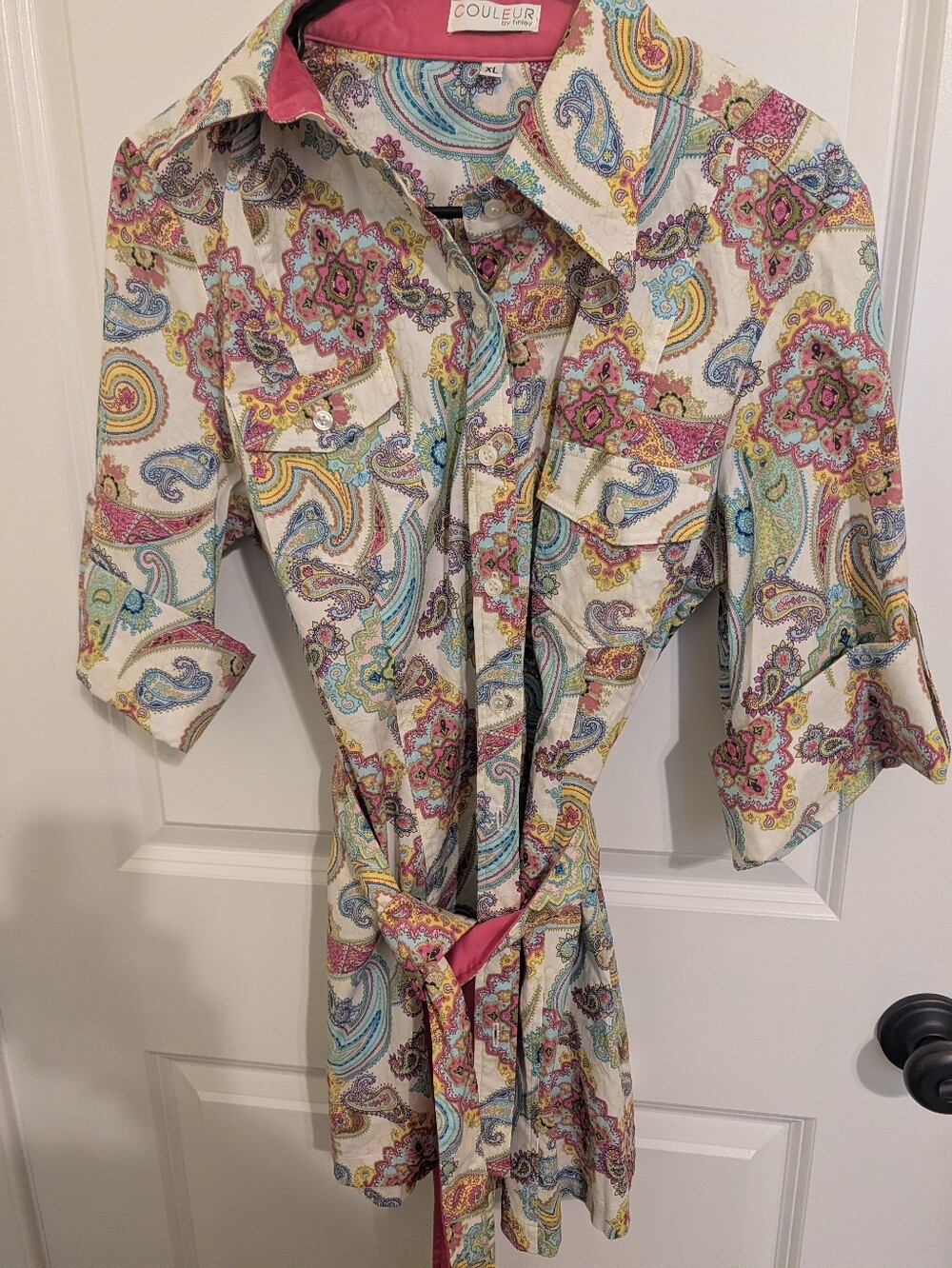 Multicolor Paisley Button-Up Shirt - Women's